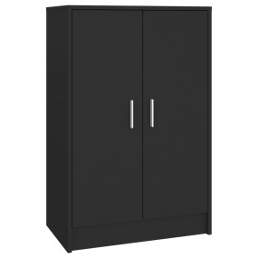 Shoe Cabinet Black Engineered Wood Medium Shoe Cabinet
