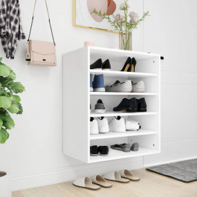 Shoe Cabinet White Engineered wood Medium Shoe Cabinet