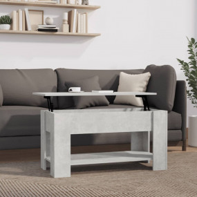 Coffee Table Concrete Grey Engineered Wood Medium