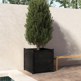 Garden Planter Black Solid pinewood Medium Sturdy