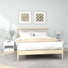 Bedside Cabinet Set of 2 White Engineered wood