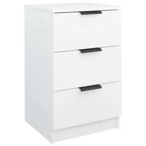 Bedside Cabinet White Engineered wood Storage Bedside C...