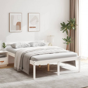 Bed Frame White Solid pine wood, Plywood Full Bed Frame