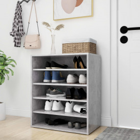 Shoe Cabinet Concrete Gray Engineered Wood Medium Shoe ...