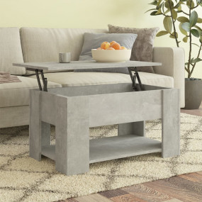 Coffee Table Concrete Grey Engineered Wood Medium Coffe...
