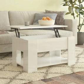 Coffee Table High gloss white Engineered wood Medium Co...