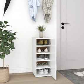 Shoe Cabinet White Engineered wood Compact Storage Shoe...