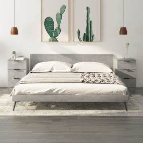 Bedside Cabinet Set of 2 Concrete grey Engineered wood ...