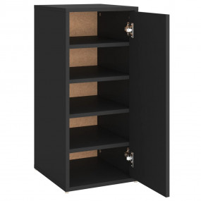 Shoe Cabinet Black Engineered Wood Standard Shoe Cabine...