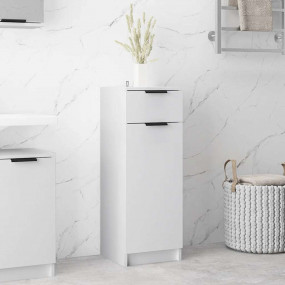 Bathroom Cabinet White Engineered wood 12.6 x 13.4 x 35...