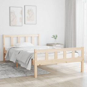 Bed Frame Natural Wood Solid pine wood, Plywood Twin Ha...