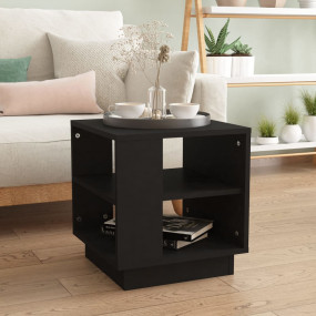 Coffee Table Black Engineered wood 15.7x15.7x16.9 in Co...