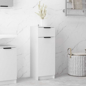 Compact Bathroom Cabinet High gloss white Engineered wo...