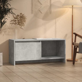TV Cabinet Concrete Grey Engineered Wood Medium TV Cabi...