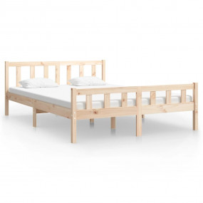 Bed Frame Natural Wood Solid Pine Wood King Size Bed Fr...