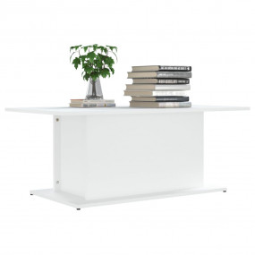 Coffee Table White Engineered Wood Medium Modern Coffee...