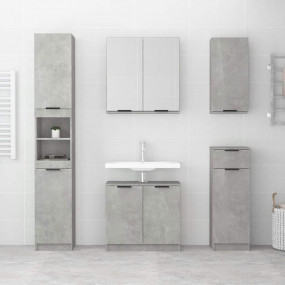 Bathroom Cabinet Concrete Grey Engineered Wood Medium