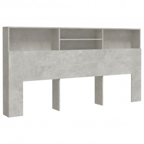Headboard Cabinet Concrete Grey Engineered Wood