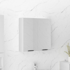 Bathroom Mirror Cabinet White Engineered wood Medium