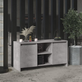 TV Cabinet Concrete Grey Engineered Wood Medium TV Cabi...