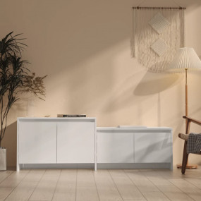TV Cabinet High gloss white Engineered wood Medium TV C...