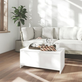 Coffee Table White Engineered Wood 35.4 x 19.7 x 16.3 i...