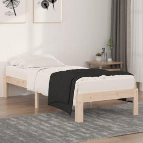 Bed Frame Natural wood Solid pinewood, plywood slats Sm...