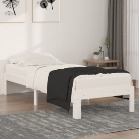 Bed Frame White Solid pine wood and plywood Small singl...