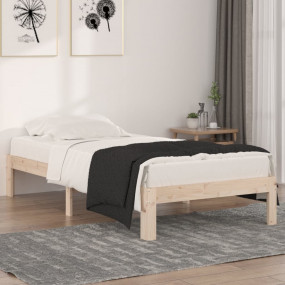 Bed Frame Natural Wood Solid Pine Wood Single Durable B...
