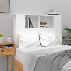 Headboard Cabinet High gloss white Engineered wood