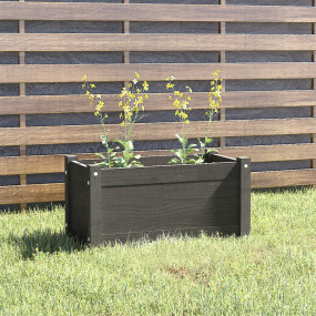 Garden Planter Grey Solid pinewood 23.6x12.2x12.2 in Du...