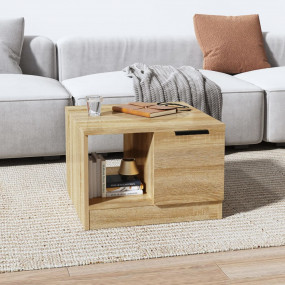 Coffee Table Sonoma Oak Engineered Wood 19.7x19.7 in Co...
