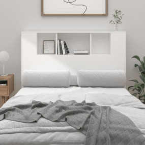 Headboard Cabinet White Engineered wood Width 47.2 in