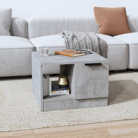 Coffee Table Concrete Grey Engineered Wood Medium Coffe...