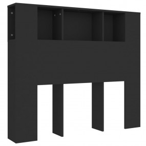 Headboard Cabinet Black Engineered wood 47.2 in x 7.3 i...