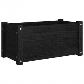 Garden Planter Black Solid pinewood 23.6 x 12.2 x 12.2 ...