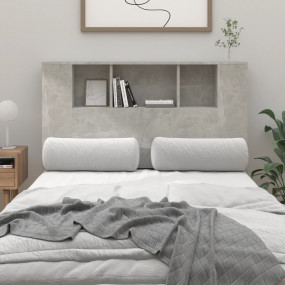Headboard Cabinet Concrete Grey Engineered Wood Medium