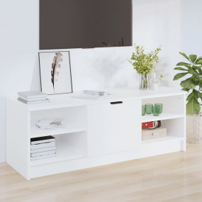 TV Cabinet White Engineered Wood TV Cabinet Rectangular