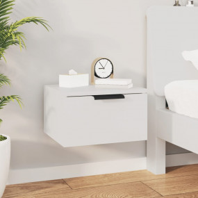Wall-mounted Bedside Cabinet White Engineered wood Smal...