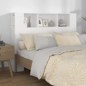 Headboard Cabinet White Engineered wood Medium Headboar...