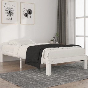 Bed Frame White Solid pine wood Twin Durable Bed Frame