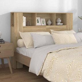 Headboard Cabinet Sonoma oak Engineered wood 55.1 x 7.3...