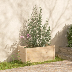 Garden Planter Natural Pine Solid Pinewood Medium Durab...