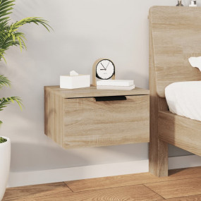 Wall-mounted Bedside Cabinet Sonoma Oak Engineered Wood...