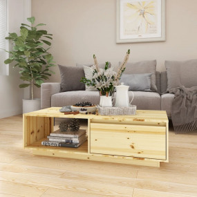 Coffee Table Wood Solid Firwood Medium Coffee Table Rec...