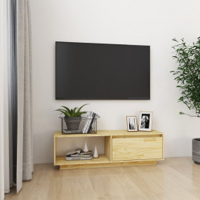 TV Cabinet Pine Solid Pinewood TV Cabinet Rectangular