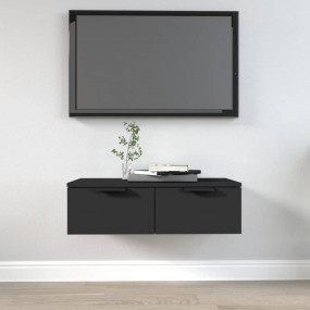 Wall Cabinet Black Engineered wood Medium Wall Cabinet