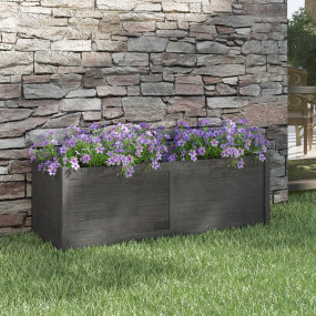 Garden Planter Grey Solid pinewood 59.1 in x 19.7 in x ...