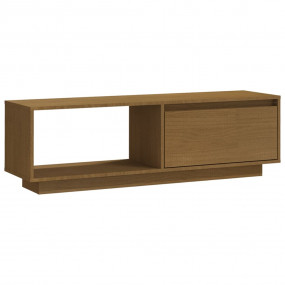 TV Cabinet Honey Brown Solid Pinewood Standard TV Cabin...