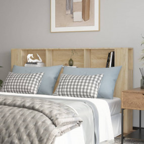 Headboard Cabinet Sonoma Oak Engineered Wood Full